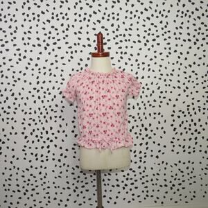 Forever Me Pink Floral Print Short Sleeve Girls Top